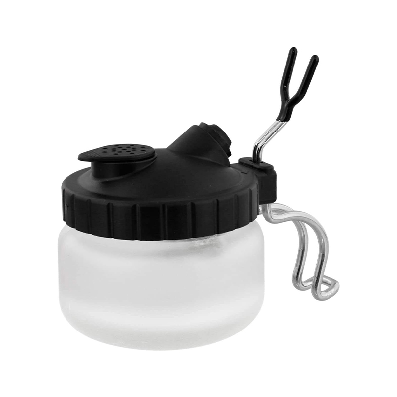 Airbrush Cleaning Pot with Airbrush Holder Mini Fliter