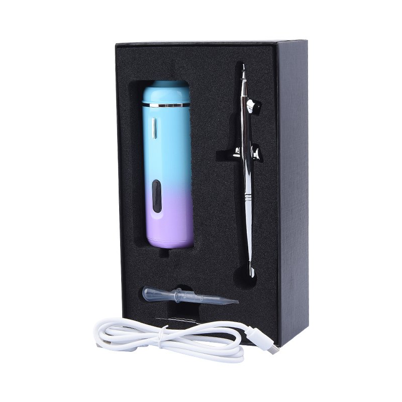 Custom logo packing portable airbrush tanning compressor kit mini face painting modeling airbrush tattoo 