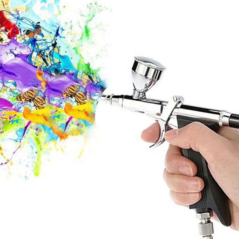 Dual-Action Gravity-Feed Airbrush for Body Art, Cake Design, and Nail Art Applications