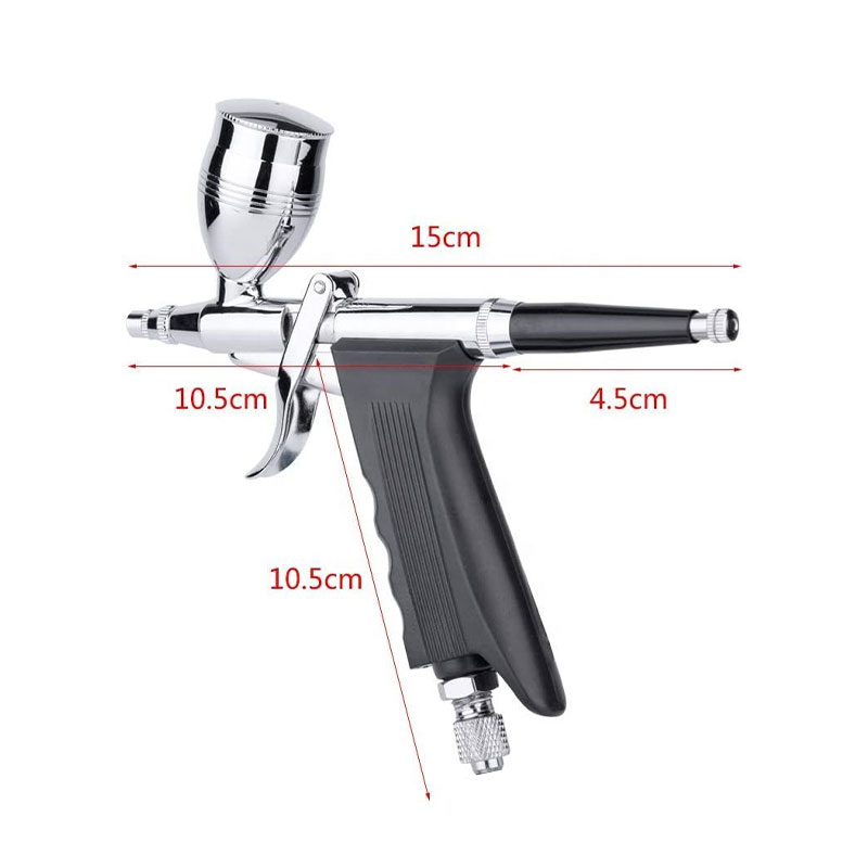 Dual-Action Airbrush Paint Sprayer Pistol Grip, 2cc, 5cc, and 13cc Options with 3 Different Cups