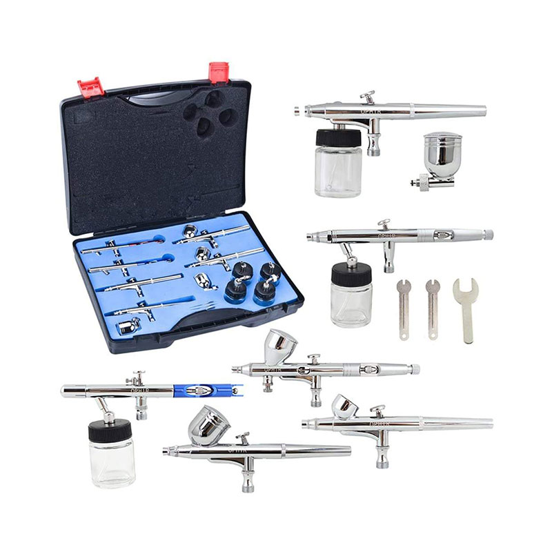 Complete BT-612 Temporary Tattoo Airbrush Set with 6-Piece Airbrush Kit