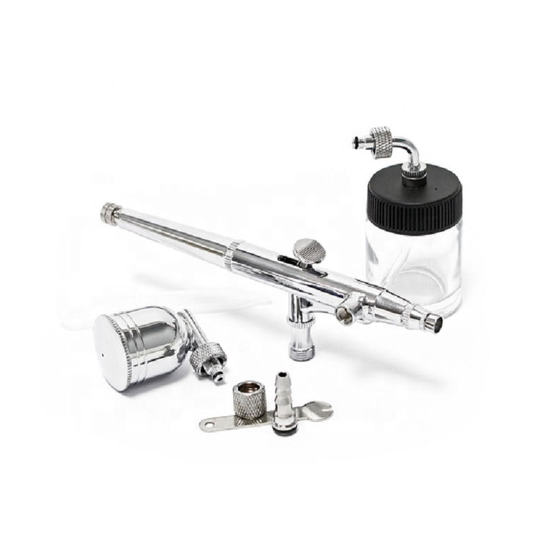 2option Double Action Cup BT-134 Airbrush with Glass Bottle for Body Art, Nail Art, and Airbrush Cake Decorating