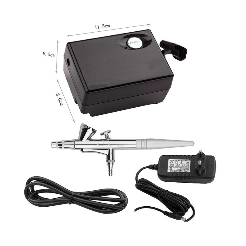 Mini Dual-Action Gravity Feed Airbrush Set for Makeup, Art, Crafts, Nails, Cake Decorating, and Modeling