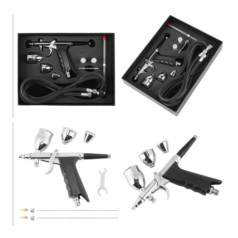 Precision Dual-Action Airbrush Kit with Gravity-Feed System and 3-Tip Set for Artistic Spraying