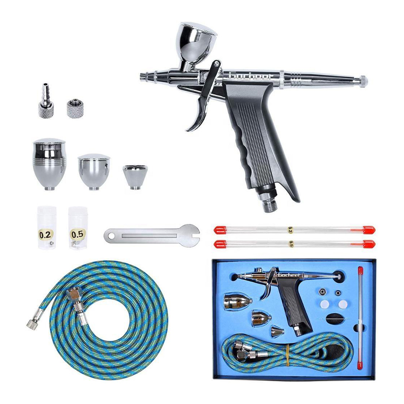 Dual-Action 116B Airbrush Pen Spray Gun Precision Trigger Style Gravity-Feed Airbrush Set 3 Tip Set Aerograph